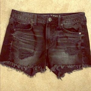 American eagle black jean shorts